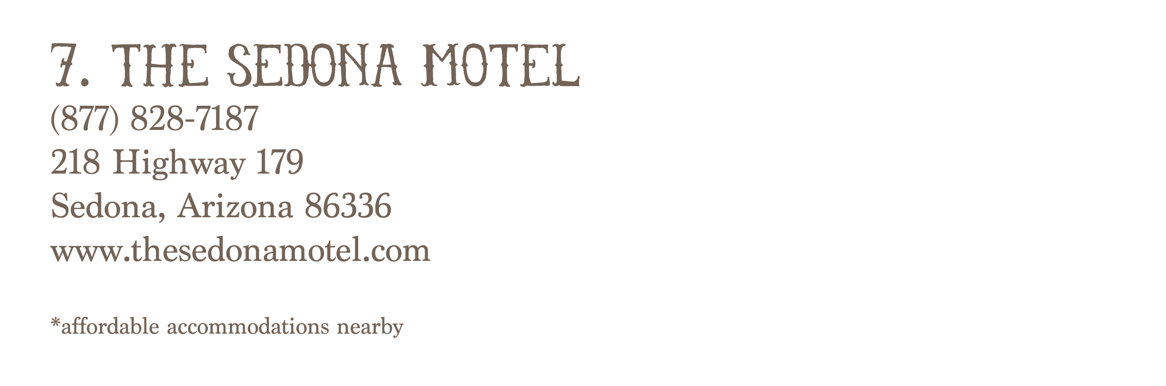 7 sedona motel info